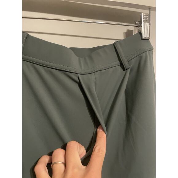 Halara High Waisted Pleated Wide Leg Crop Palazzo Pant Green Teal Sz M Utility - Picture 4 of 7